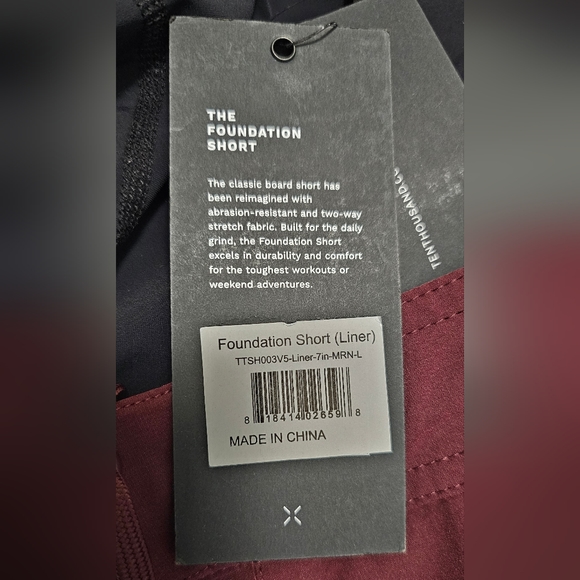 Ten Thousand Foundation Shorts Maroon 7" With Liner Multiple Sizes New With Tags - Picture 10 of 15